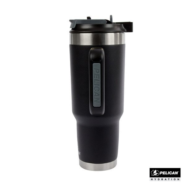 Pelican Porter™ Dual Lid Recycled Double Wall Stainless Steel Travel Tumbler, 40 oz.