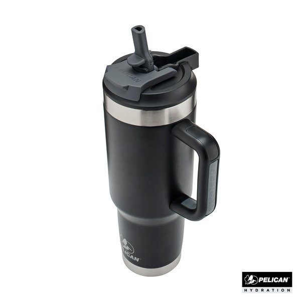 Pelican Porter™ Dual Lid Recycled Double Wall Stainless Steel Travel Tumbler, 40 oz.