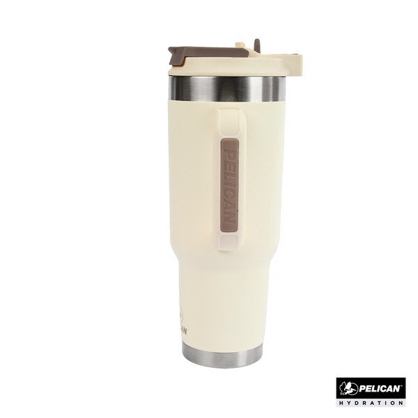 Pelican Porter™ Dual Lid Recycled Double Wall Stainless Steel Travel Tumbler, 40 oz.