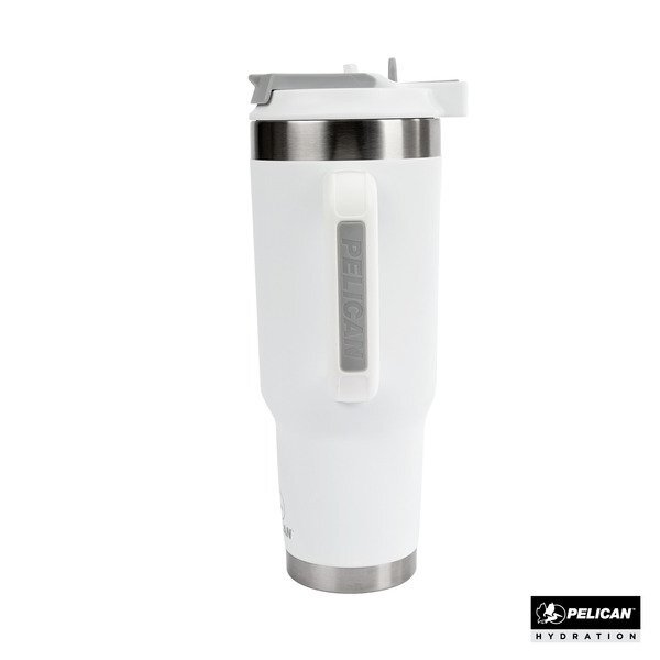 Pelican Porter™ Dual Lid Recycled Double Wall Stainless Steel Travel Tumbler, 40 oz.