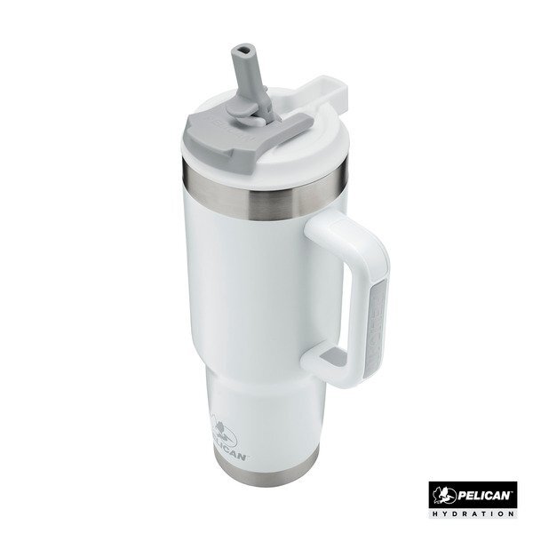 Pelican Porter™ Dual Lid Recycled Double Wall Stainless Steel Travel Tumbler, 40 oz.