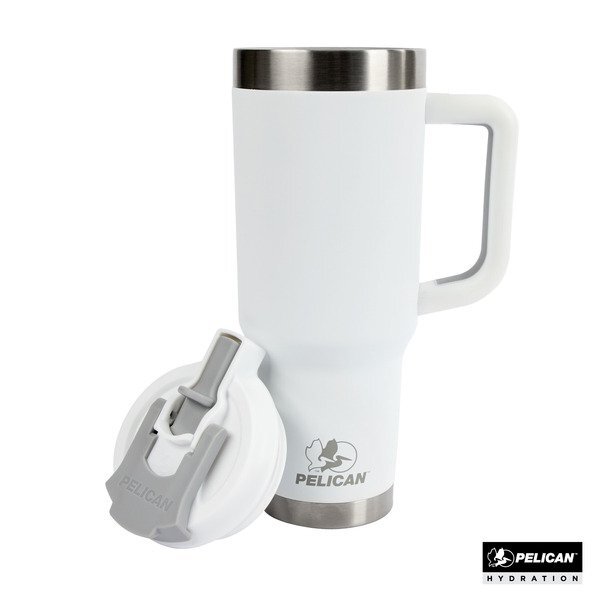 Pelican Porter™ Dual Lid Recycled Double Wall Stainless Steel Travel Tumbler, 40 oz.