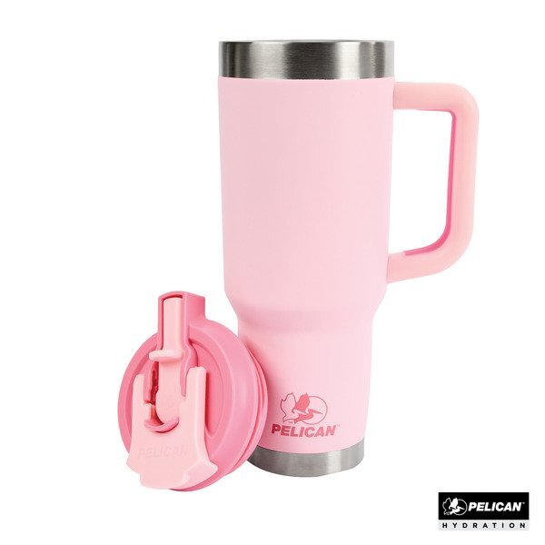 Pelican Porter™ Dual Lid Recycled Double Wall Stainless Steel Travel Tumbler, 40 oz.