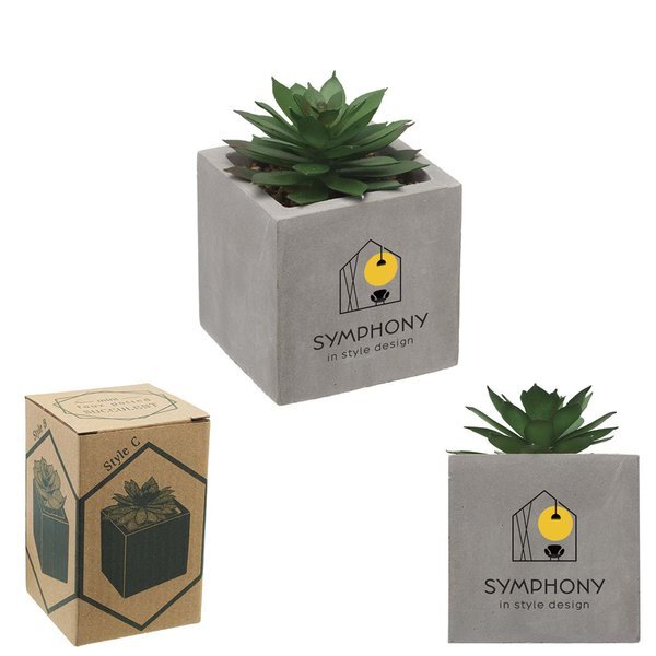 Mini Faux Potted Succulent