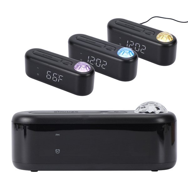 Ambiance Digital Alarm Clock w/ Ocean & Aurora Ceiling Projection