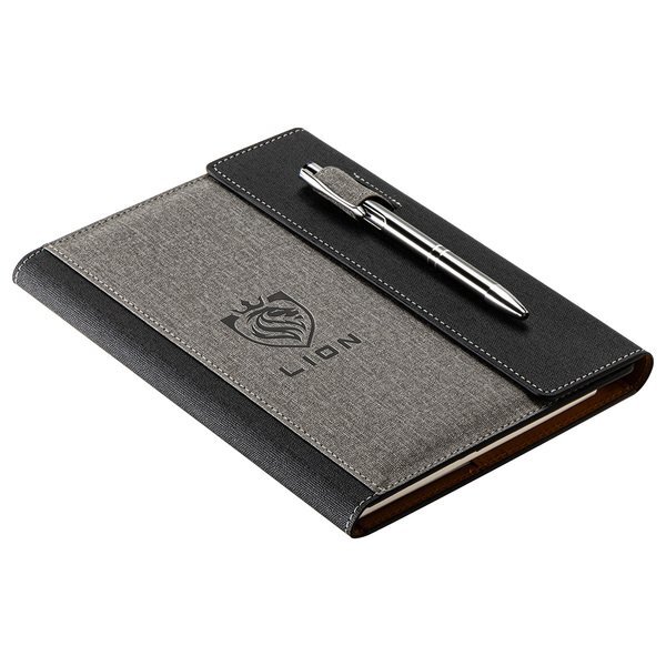 Folio Refillable Hard Cover Journal w/ Card Pockets & Magnetic Closure, 6-1/2" x 8-1/2"