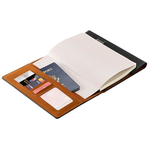 Folio Refillable Hard Cover Journal w/ Card Pockets & Magnetic Closure, 6-1/2" x 8-1/2"