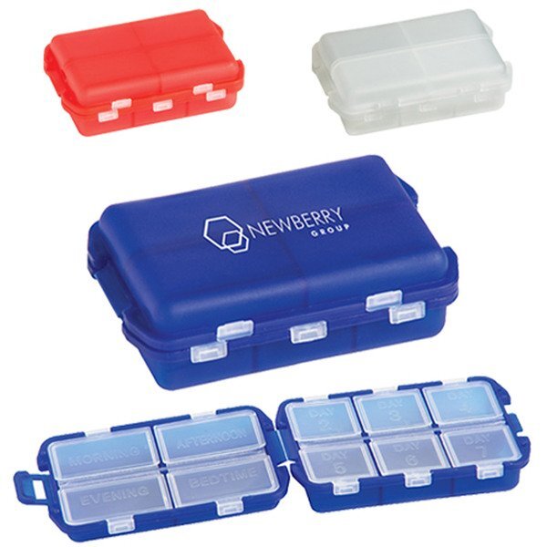 Folding 10-Compartment Pill Box