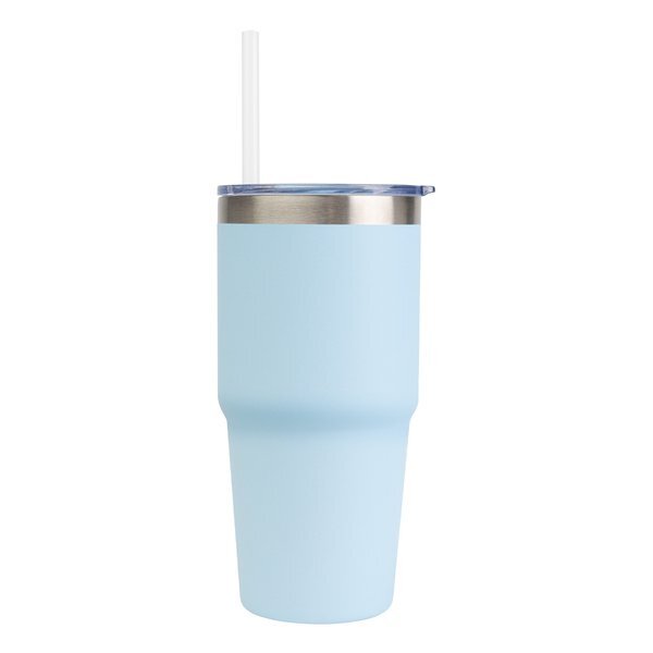 Brea Recycled Stainless Steel Tumbler w/ Straw, 14oz.