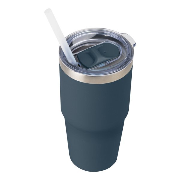 Brea Recycled Stainless Steel Tumbler w/ Straw, 14oz.