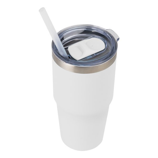 Brea Recycled Stainless Steel Tumbler w/ Straw, 14oz.