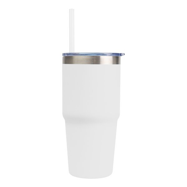 Brea Recycled Stainless Steel Tumbler w/ Straw, 14oz.