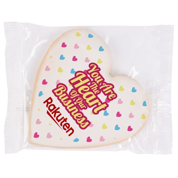 Iced Vanilla Heart Cookie with Edible Imprint