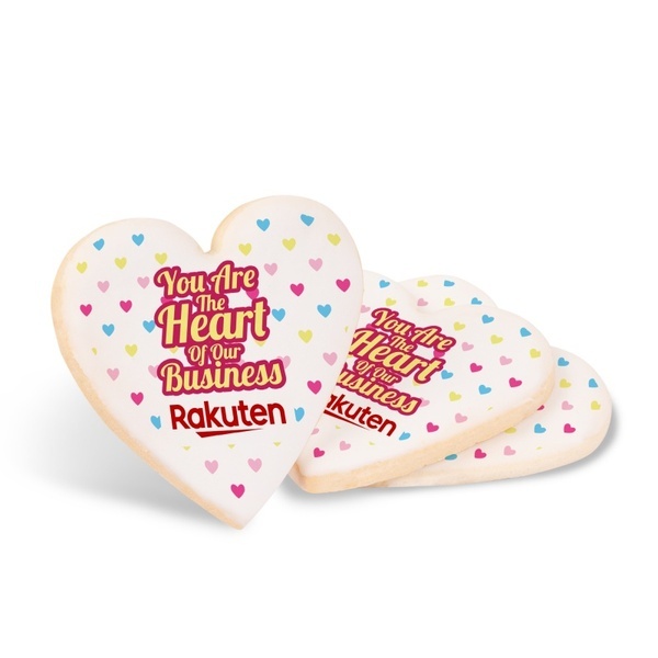 Iced Vanilla Heart Cookie with Edible Imprint
