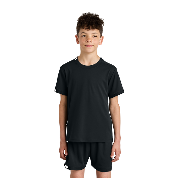Sport-Tek® Club Recycled Poly Short Sleeve Youth Crew Tee