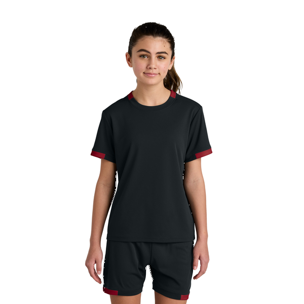 Sport-Tek® Club Recycled Poly Short Sleeve Youth Crew Tee