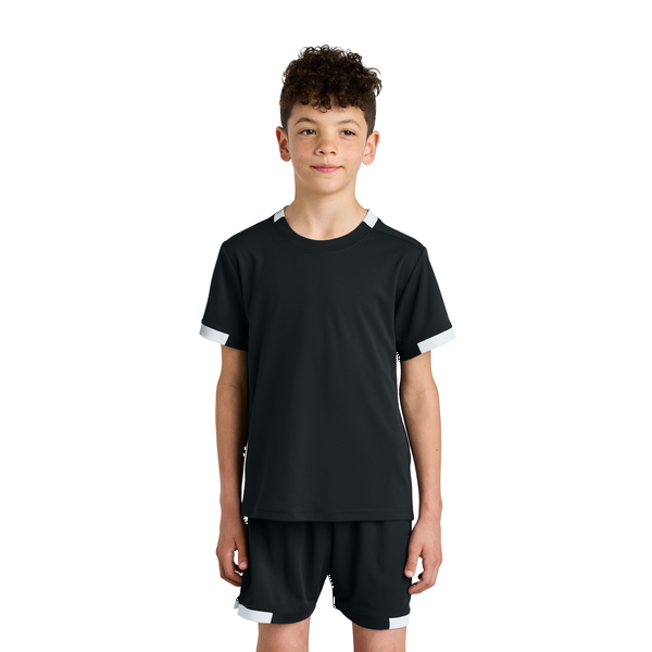 Sport-Tek® Club Recycled Poly Short Sleeve Youth Crew Tee