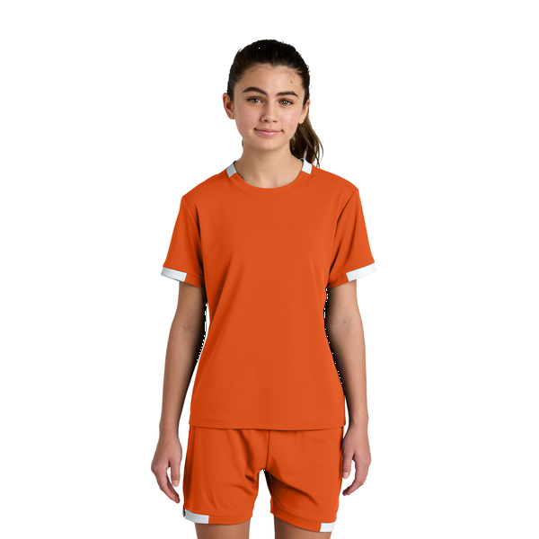 Sport-Tek® Club Recycled Poly Short Sleeve Youth Crew Tee