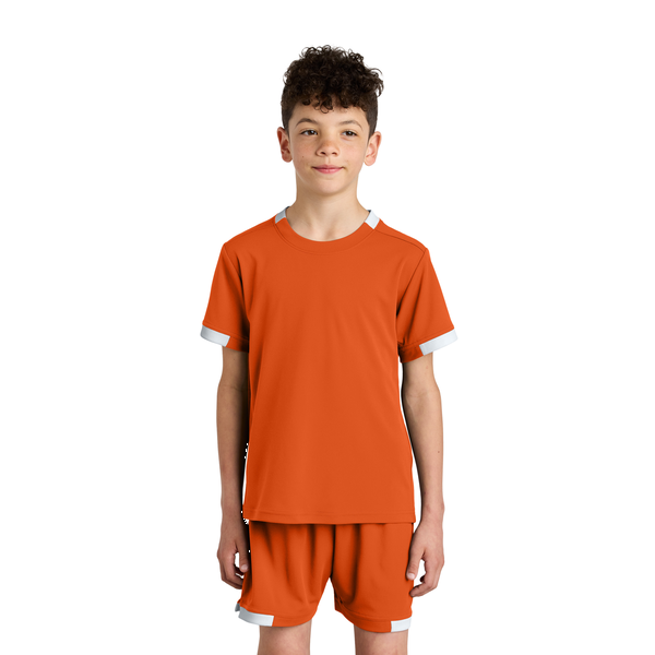 Sport-Tek® Club Recycled Poly Short Sleeve Youth Crew Tee