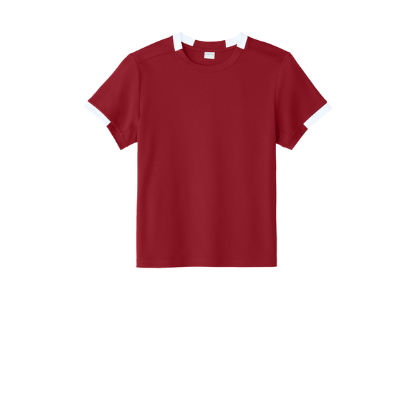 Sport-Tek® Club Recycled Poly Short Sleeve Youth Crew Tee