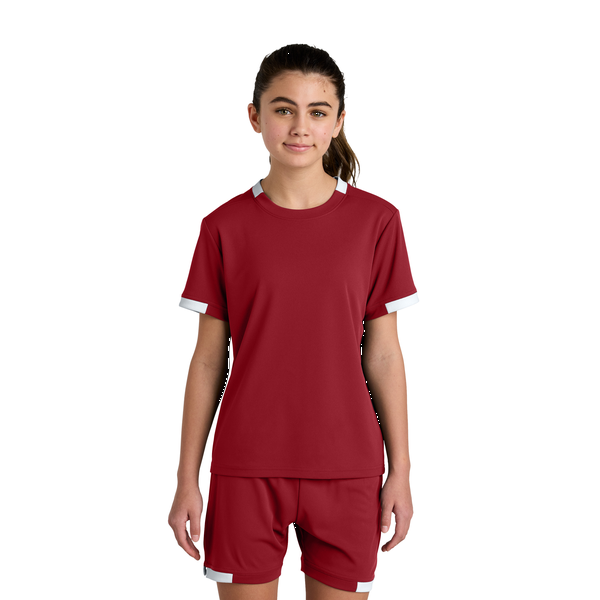 Sport-Tek® Club Recycled Poly Short Sleeve Youth Crew Tee