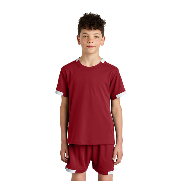 Sport-Tek® Club Recycled Poly Short Sleeve Youth Crew Tee