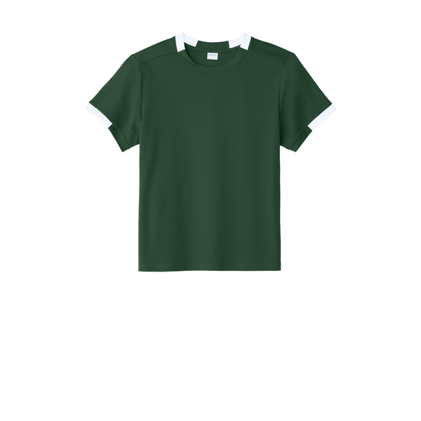 Sport-Tek® Club Recycled Poly Short Sleeve Youth Crew Tee