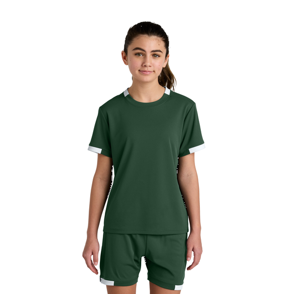 Sport-Tek® Club Recycled Poly Short Sleeve Youth Crew Tee