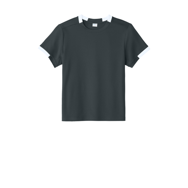 Sport-Tek® Club Recycled Poly Short Sleeve Youth Crew Tee