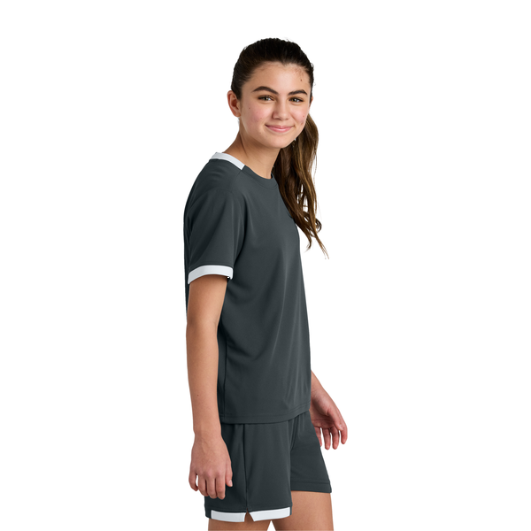 Sport-Tek® Club Recycled Poly Short Sleeve Youth Crew Tee