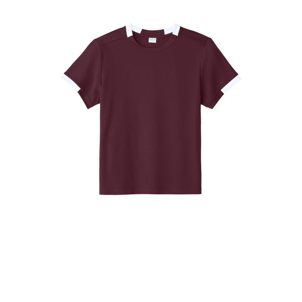 Sport-Tek® Club Recycled Poly Short Sleeve Youth Crew Tee