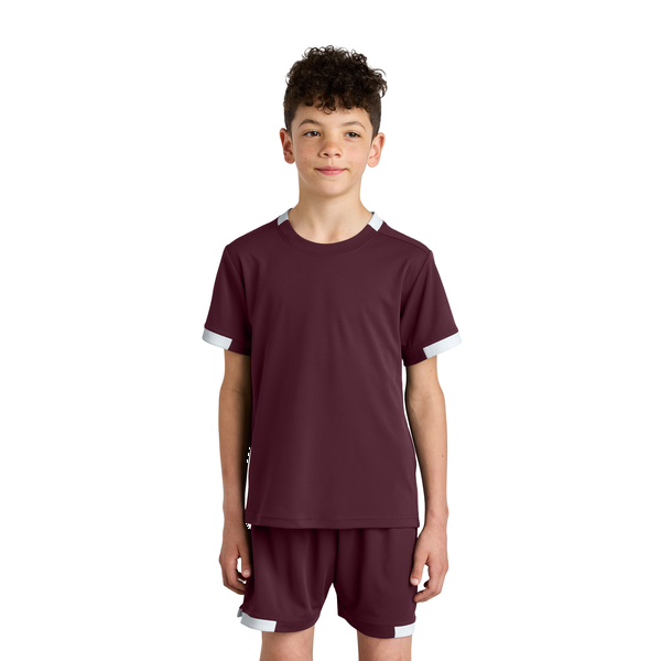 Sport-Tek® Club Recycled Poly Short Sleeve Youth Crew Tee