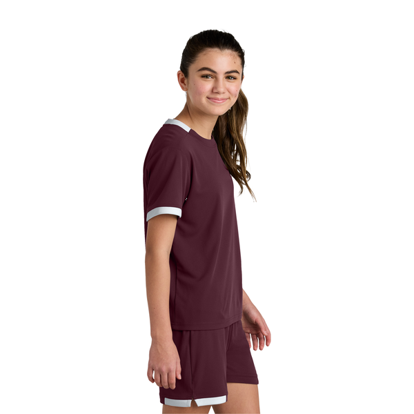 Sport-Tek® Club Recycled Poly Short Sleeve Youth Crew Tee