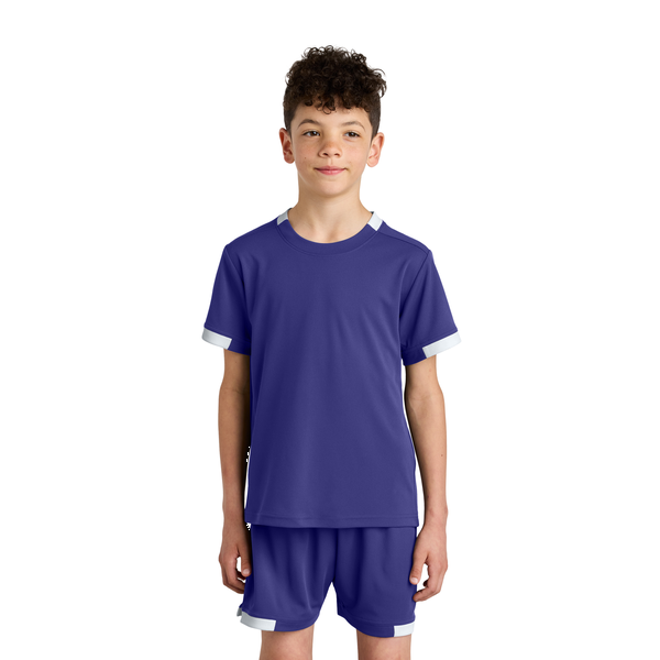 Sport-Tek® Club Recycled Poly Short Sleeve Youth Crew Tee