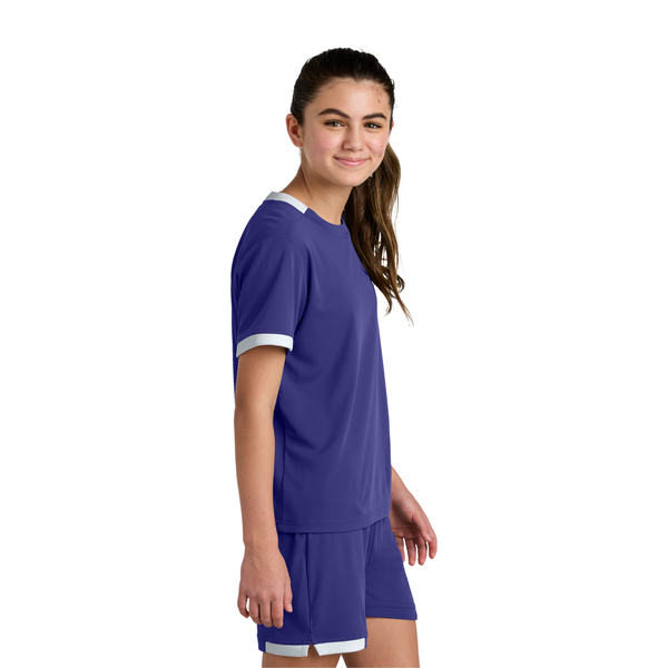 Sport-Tek® Club Recycled Poly Short Sleeve Youth Crew Tee