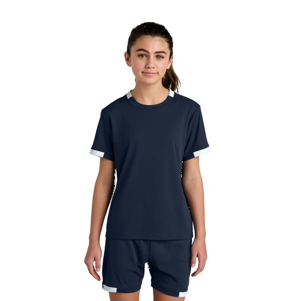 Sport-Tek® Club Recycled Poly Short Sleeve Youth Crew Tee