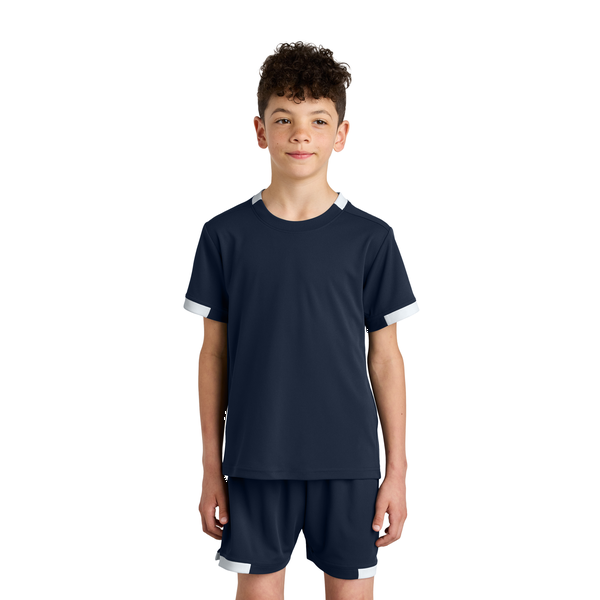Sport-Tek® Club Recycled Poly Short Sleeve Youth Crew Tee