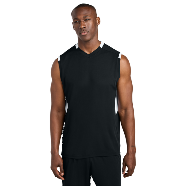 Sport-Tek® Club Recycled Poly Sleeveless Men's V-Neck Tank