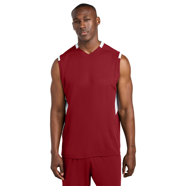 Sport-Tek® Club Recycled Poly Sleeveless Men's V-Neck Tank