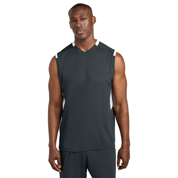 Sport-Tek® Club Recycled Poly Sleeveless Men's V-Neck Tank