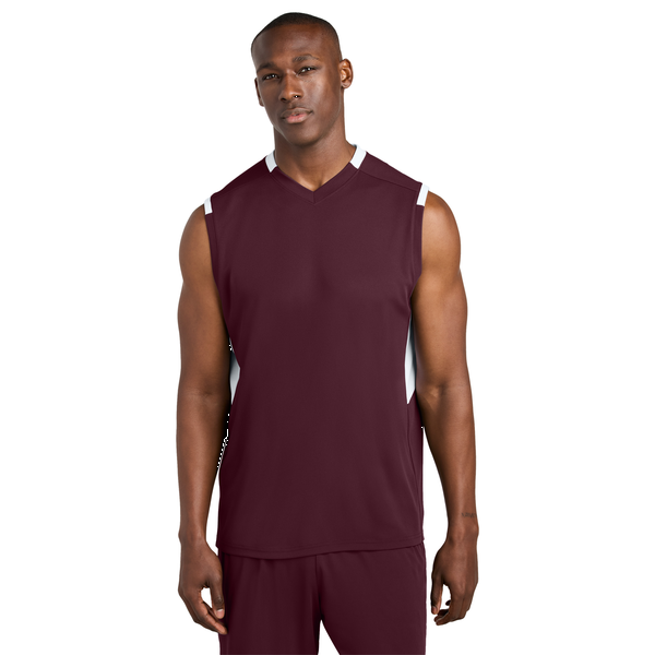 Sport-Tek® Club Recycled Poly Sleeveless Men's V-Neck Tank