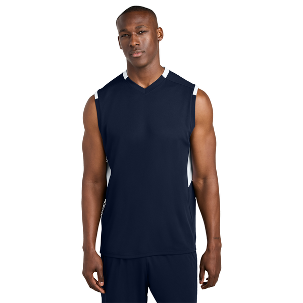 Sport-Tek® Club Recycled Poly Sleeveless Men's V-Neck Tank