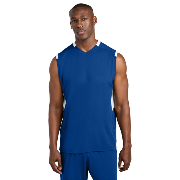 Sport-Tek® Club Recycled Poly Sleeveless Men's V-Neck Tank