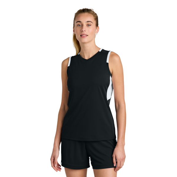 Sport-Tek® Club Recycled Poly Sleeveless Ladies' V-Neck Tank