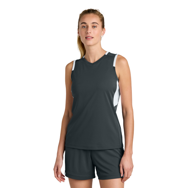 Sport-Tek® Club Recycled Poly Sleeveless Ladies' V-Neck Tank