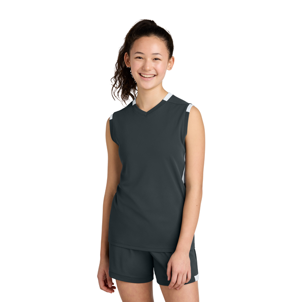 Sport-Tek® Club Recycled Poly Sleeveless Youth V-Neck Tank
