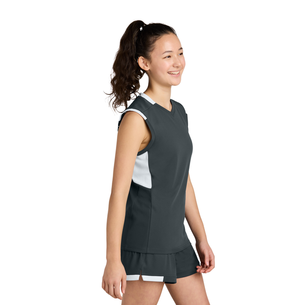Sport-Tek® Club Recycled Poly Sleeveless Youth V-Neck Tank
