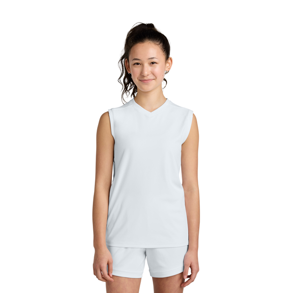 Sport-Tek® Club Recycled Poly Sleeveless Youth V-Neck Tank