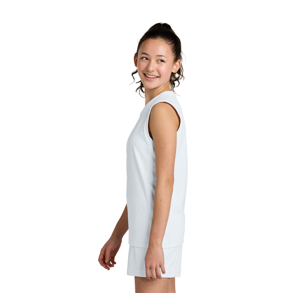 Sport-Tek® Club Recycled Poly Sleeveless Youth V-Neck Tank