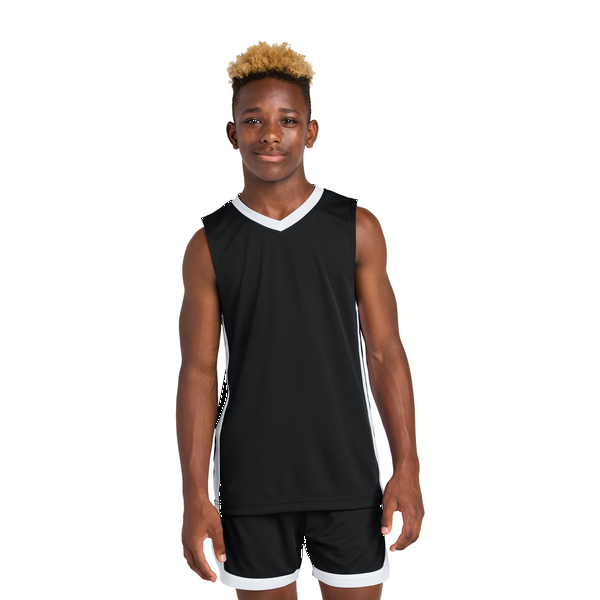 Sport-Tek® Rival Poly Closed-Hole Mesh Basketball Reversible Youth Jersey